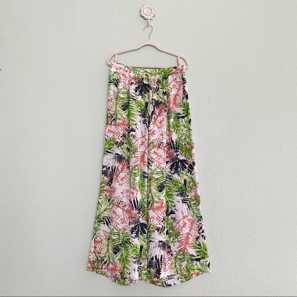 Zac & Rachel Pants - Zac & Rachel Tropical Print Wide Leg Palazzo Pants